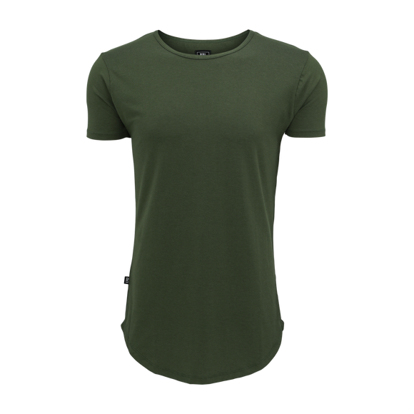3d image of the short sleeve drop tee in forest green