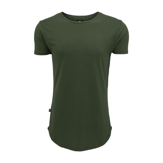 3d image of the short sleeve drop tee in forest green