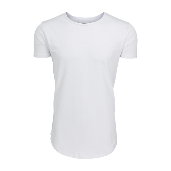 3d image of the short sleeve drop tee in polar white
