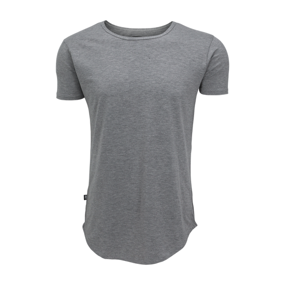 3d image of the short sleeve drop tee in stone grey